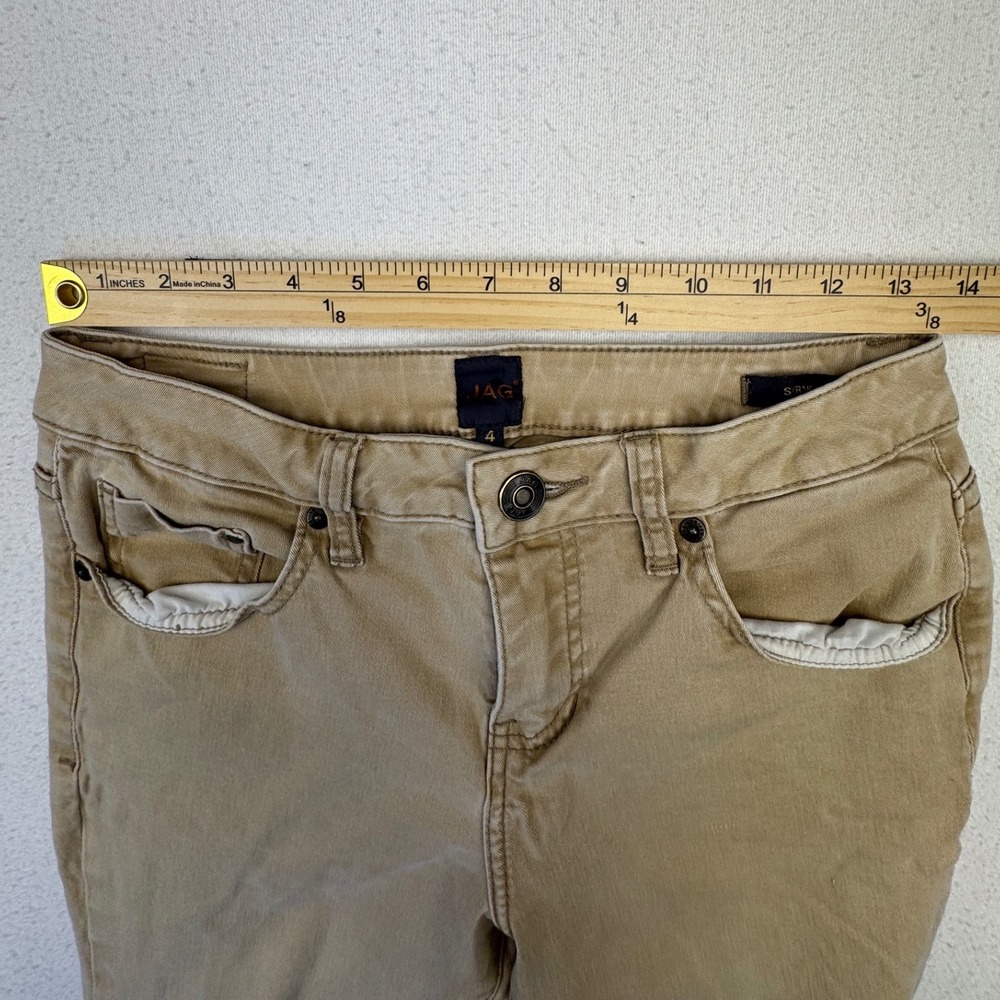 Jag Jeans Straight Leg Pants Womens 4 Tan‎ Khaki Cotton Blend JW770 - Picture 6 of 11